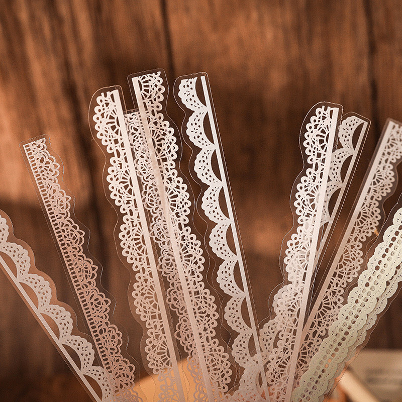 Lace Border Waterproof Stickers -40pieces