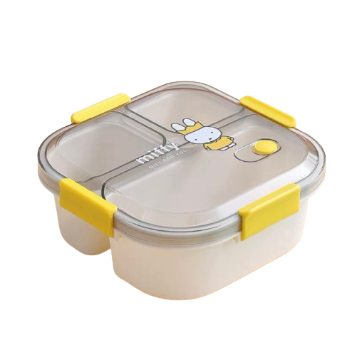 Lunch Boxes & Bags - Miffy Square Bento Lunchbox – 1100ml Yellow - Goodie Goodie