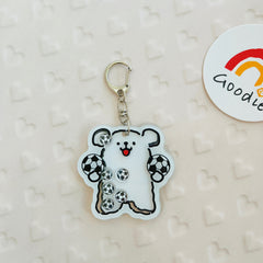 Acrylic Puppy Shaker Keyring-Football