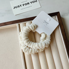 Velvet Scrunchie Pack-Milky White