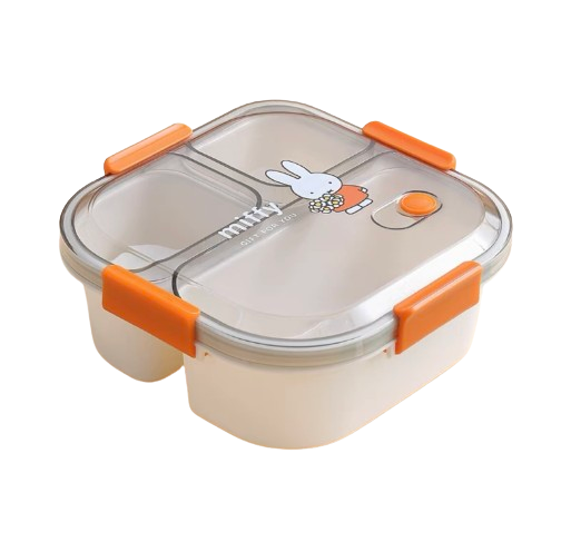 Lunch Boxes & Bags - Miffy Square Bento Lunchbox – 1100ml Orange - Goodie Goodie