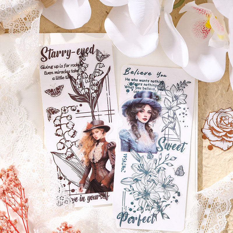 Floral Poetry Series Flower Plant Stickers