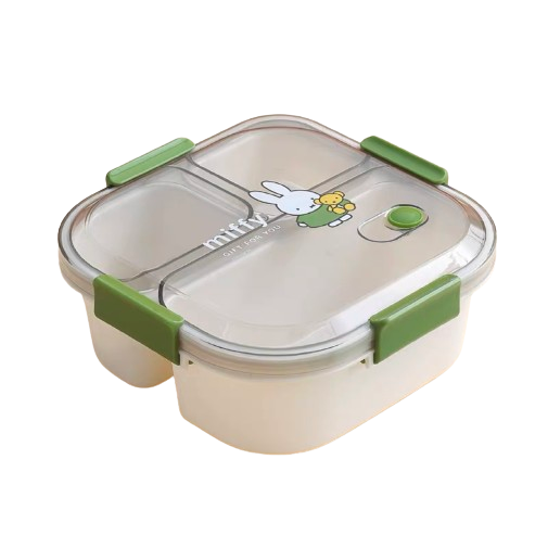 Lunch Boxes & Bags - Miffy Square Bento Lunchbox – 1100ml Green - Goodie Goodie