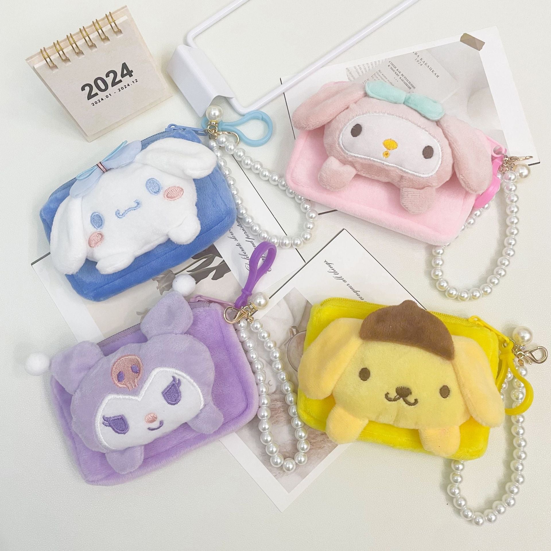 Bags & Storage - Cinnamoroll Coin Purse with Pearl Chain - Goodie Goodie