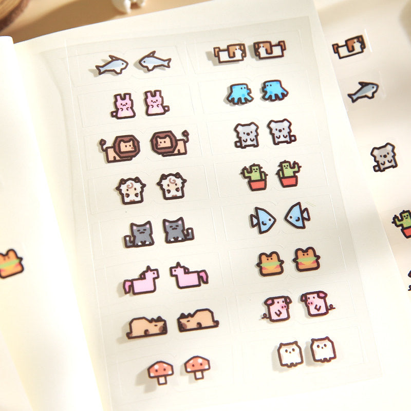 Stationery - Cartoon Index Stickers -2 Sheets - Goodie Goodie