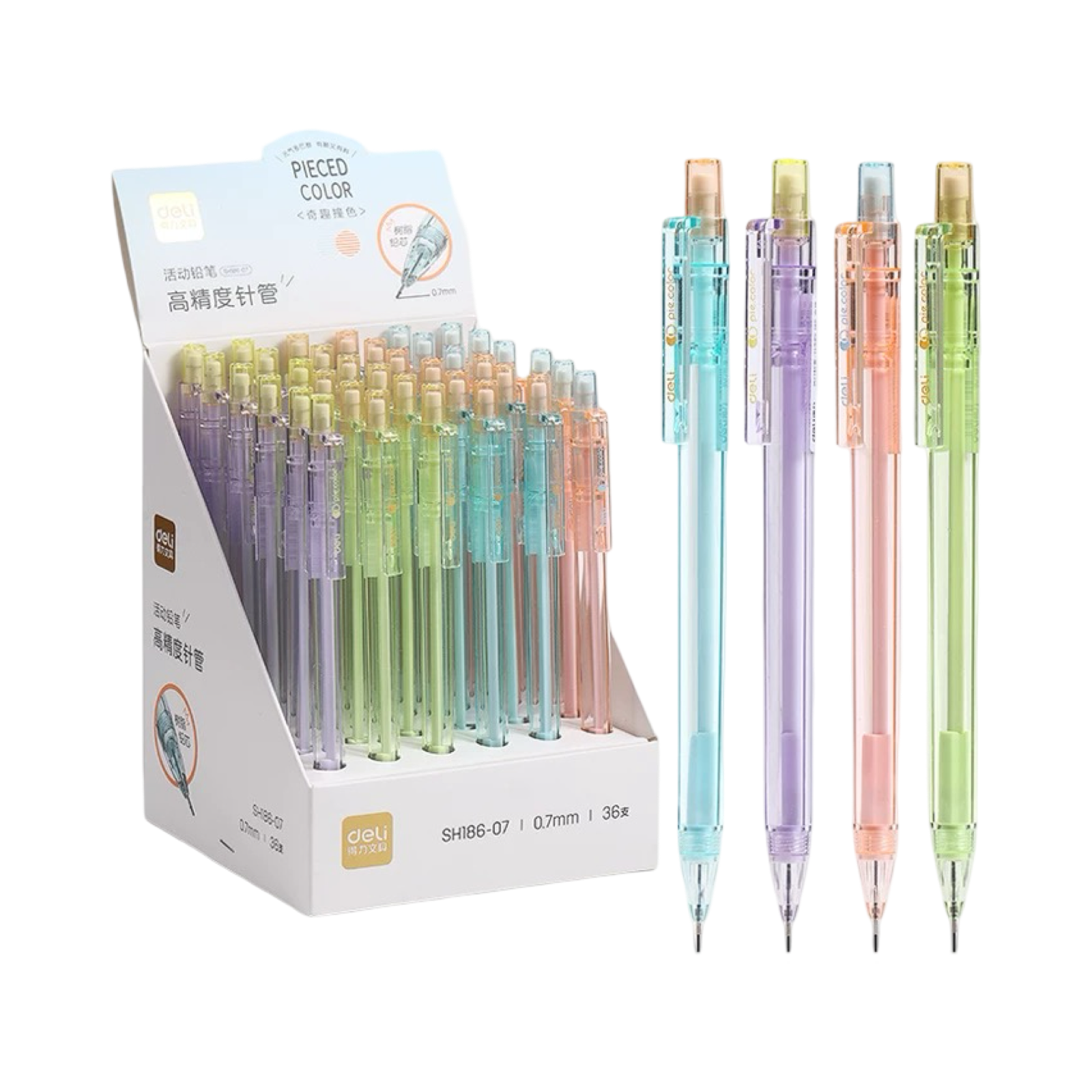 Deli Colour Block Mechanical Pencil 0.7mm Assorted Colours