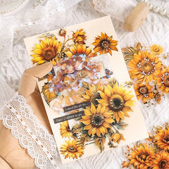 Flower PET Stickers 10pcs Sunny Fragrance