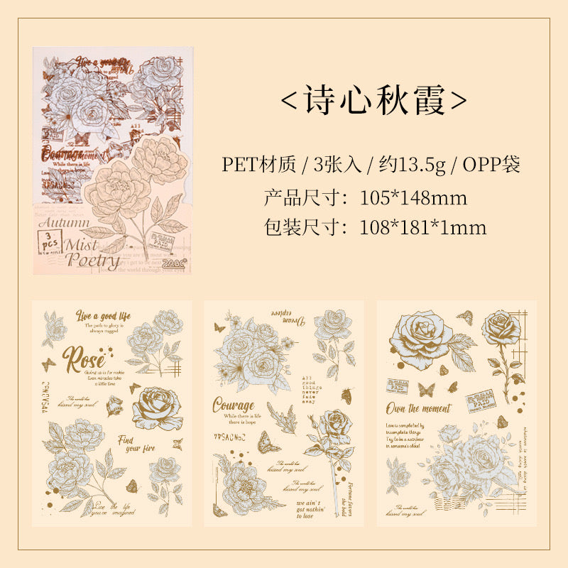Floral Poetry Series Flower Plant Stickers