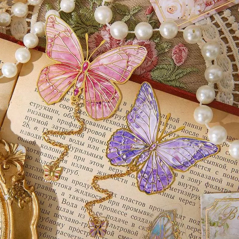 Metal Butterfly Bookmark-Pink