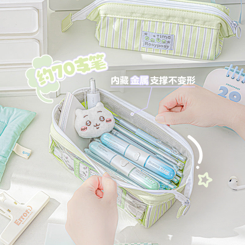 Rosyposy Wide-Opening Pencil Case-Green