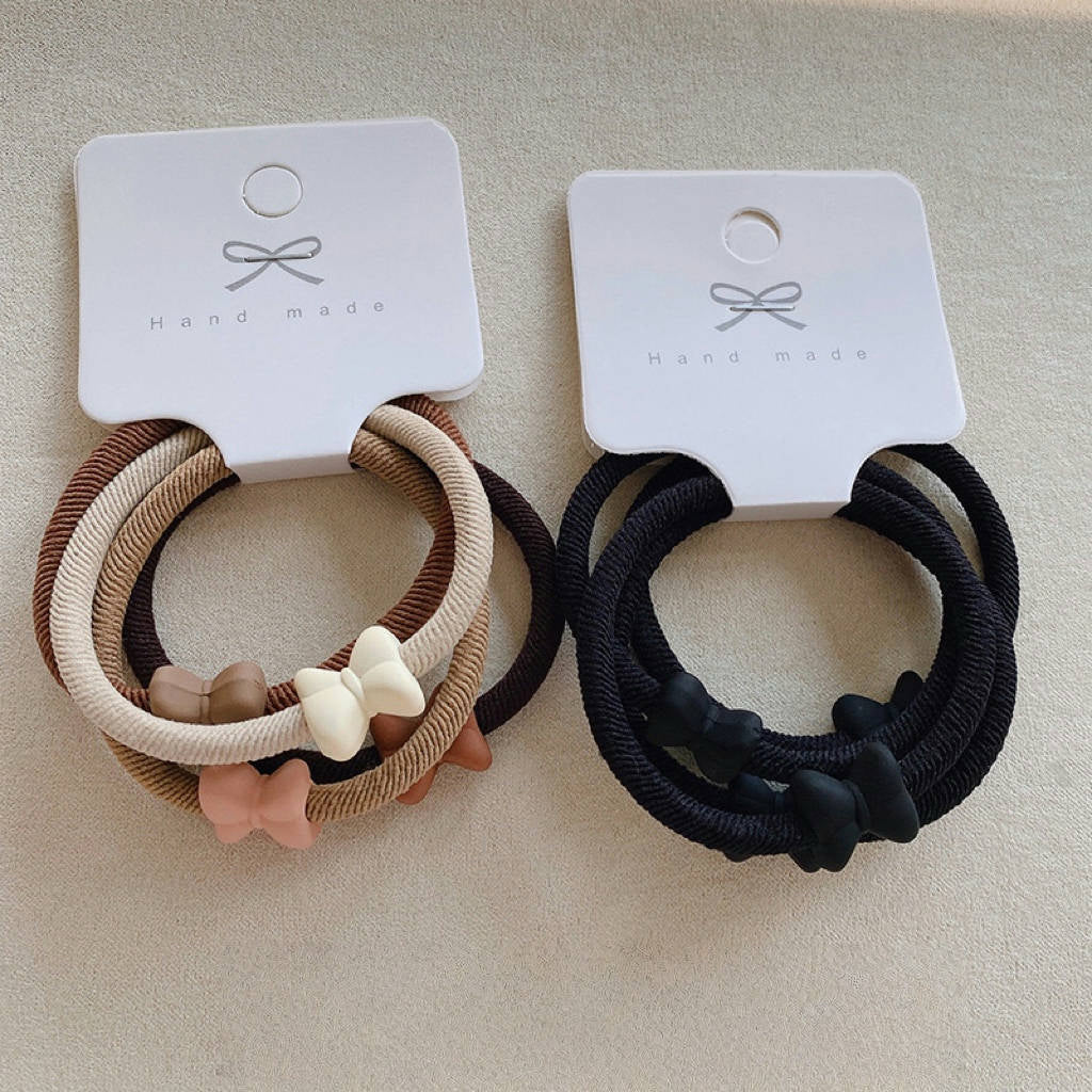 Bow Hair Tie Pack-Black