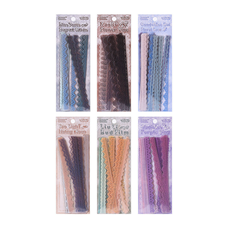 Lace Border Waterproof Stickers -40pieces