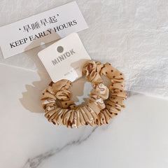 Bear Polka Dot Hair Tie Pack-Khaki