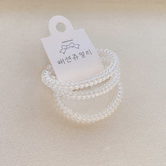 Accessories - Coiled Hair Ring Pack-Translucent White - Goodie Goodie
