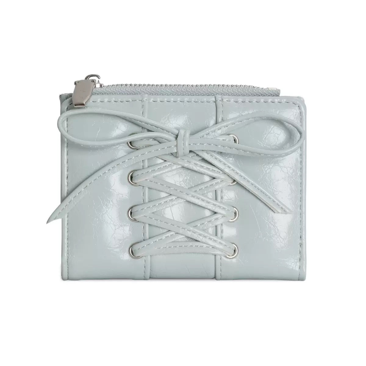 Bowknot Strap Wallet-Grayish Blue
