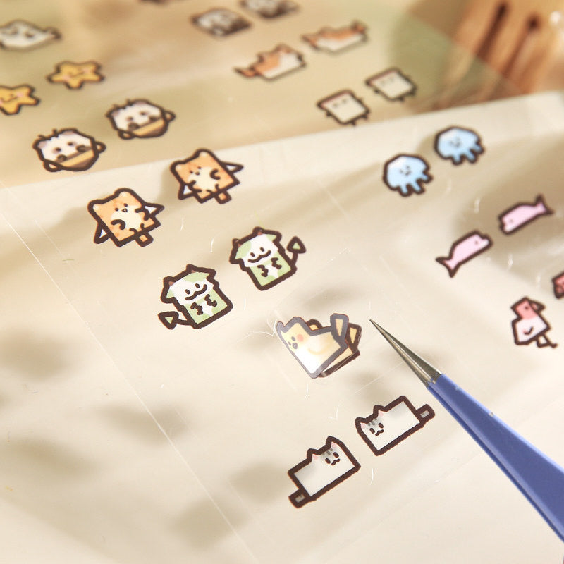 Stationery - Cartoon Index Stickers -2 Sheets - Goodie Goodie