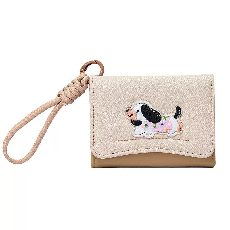 Dachshund Appliqué Wallet-Khaki