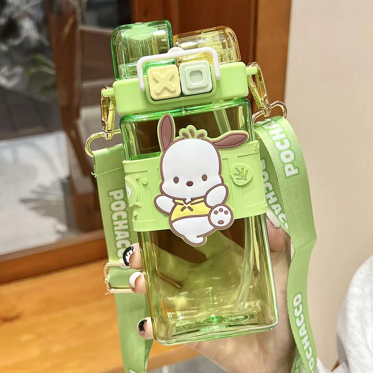 Sanrio Double Lids Plastic Water Bottle 520ml - Pochacco