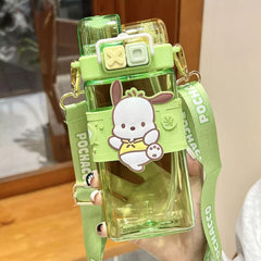 Sanrio Double Lids Plastic Water Bottle 520ml - Pochacco