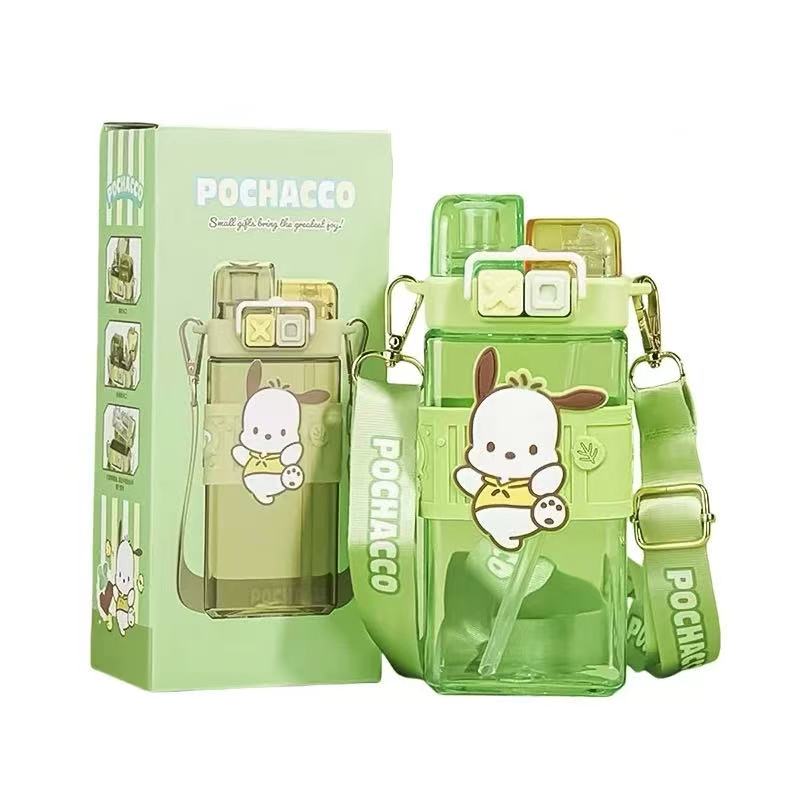 Sanrio Double Lids Plastic Water Bottle 520ml - Pochacco