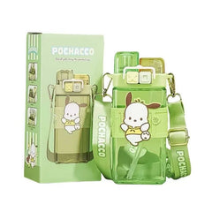Sanrio Double Lids Plastic Water Bottle 520ml - Pochacco