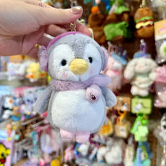 Penguin Plush Keychain Light Grey
