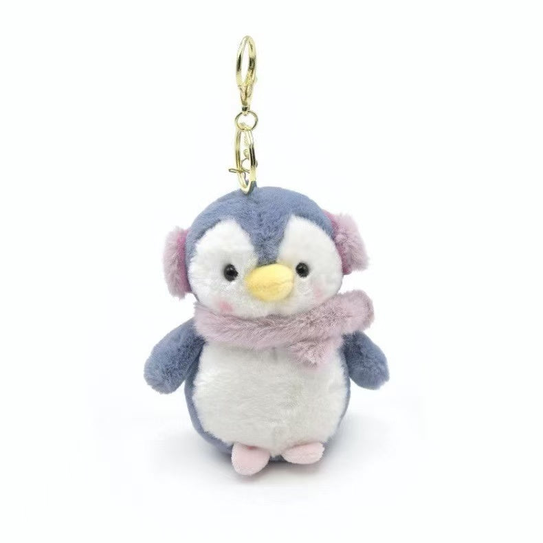 Penguin Plush Keychain Light Grey