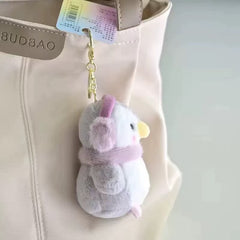 Penguin Plush Keychain Light Grey