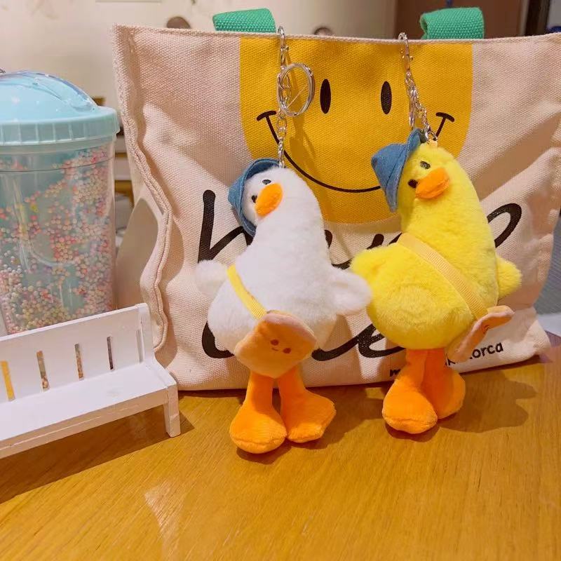 Wry Neck Duck Keychain White