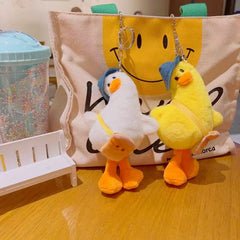 Wry Neck Duck Keychain White