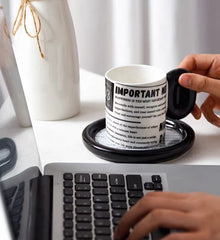 Newspaper Mug & Plate Set 200ml - White