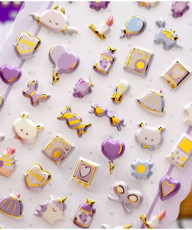 Gold Foil Pearl Sticker Purple