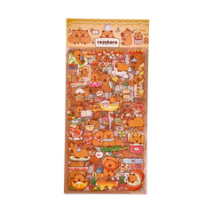 Stationery - Capybara PET Waterproof Stickers 6 Sheets - Goodie Goodie