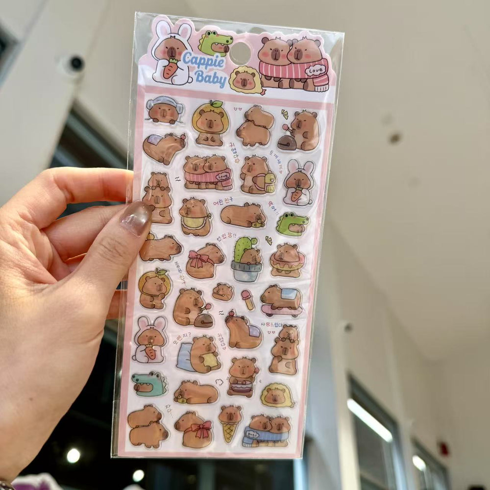 Stationery - Capybara Waterproof Stickers Assorted - Goodie Goodie