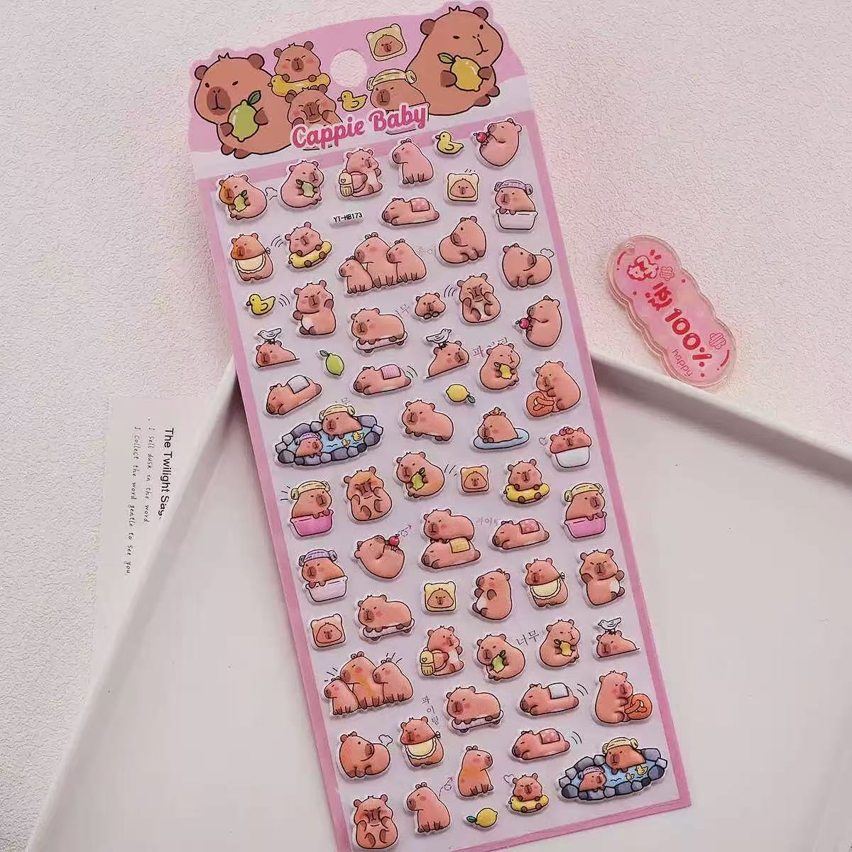 Capybara Waterproof Stickers Assorted