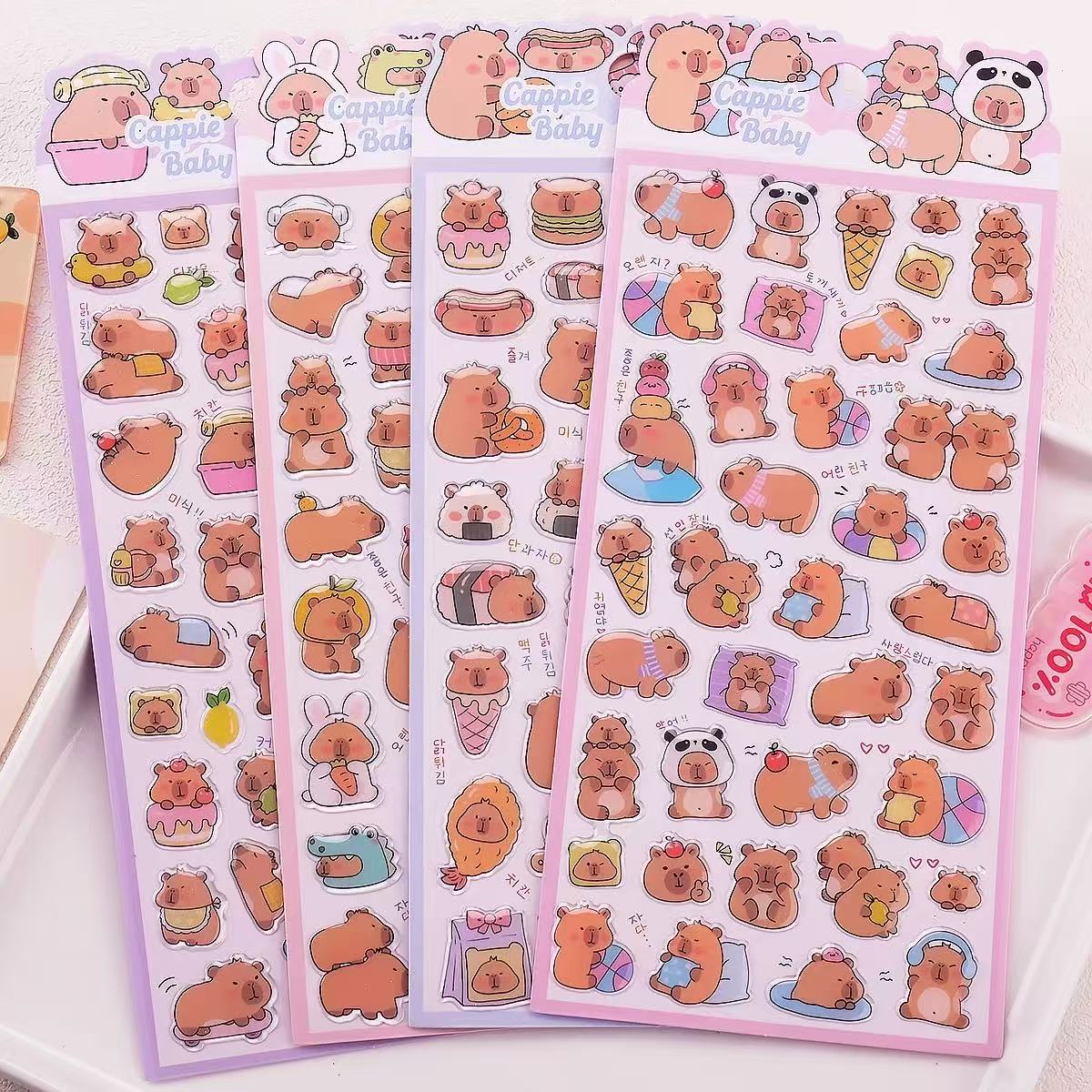 Capybara Waterproof Stickers Assorted