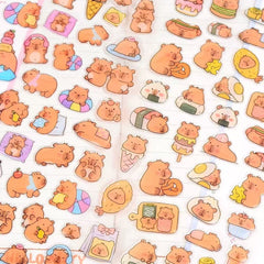 Capybara Waterproof Stickers Assorted
