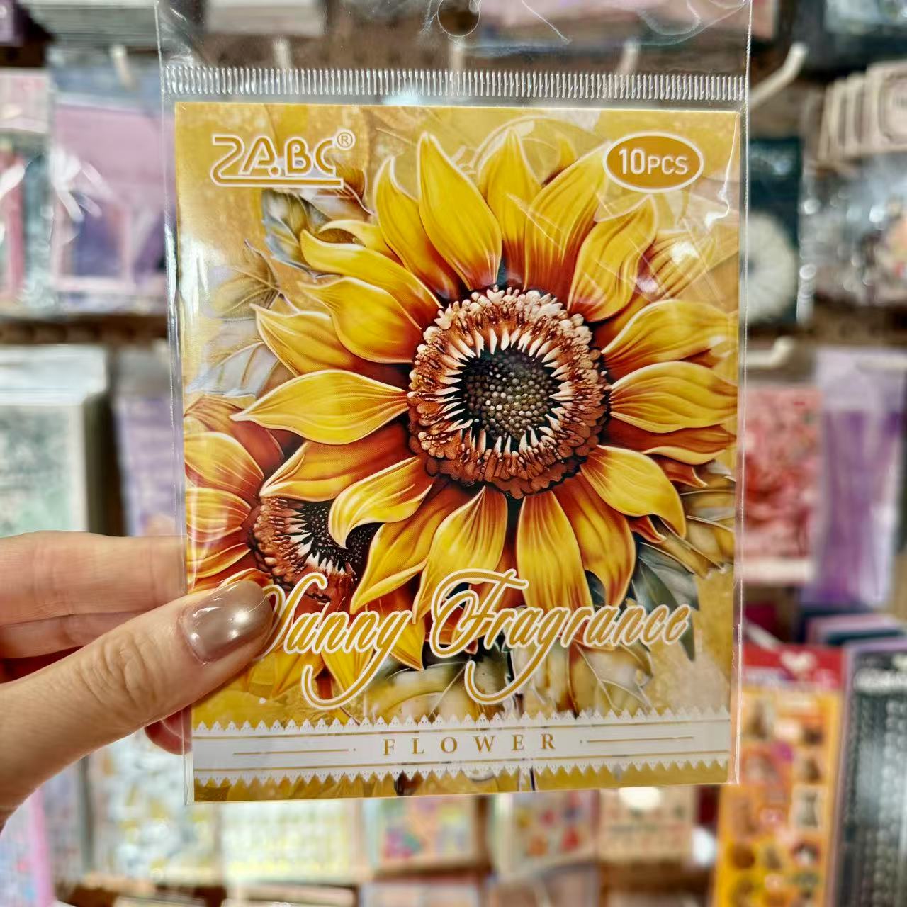 Flower PET Stickers 10pcs Sunny Fragrance