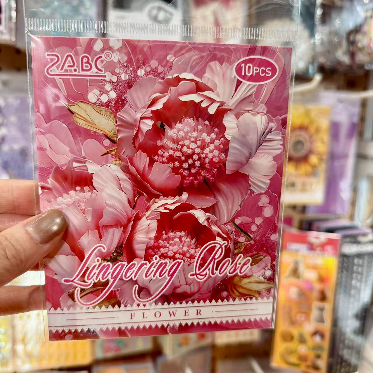 Flower PET Stickers 10pcs Lingering Rose