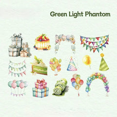 Green Light Phantom PET Stickers 30pcs
