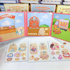 Creambear Magnet Decoration Quiet Book 10x10cm Assorted
