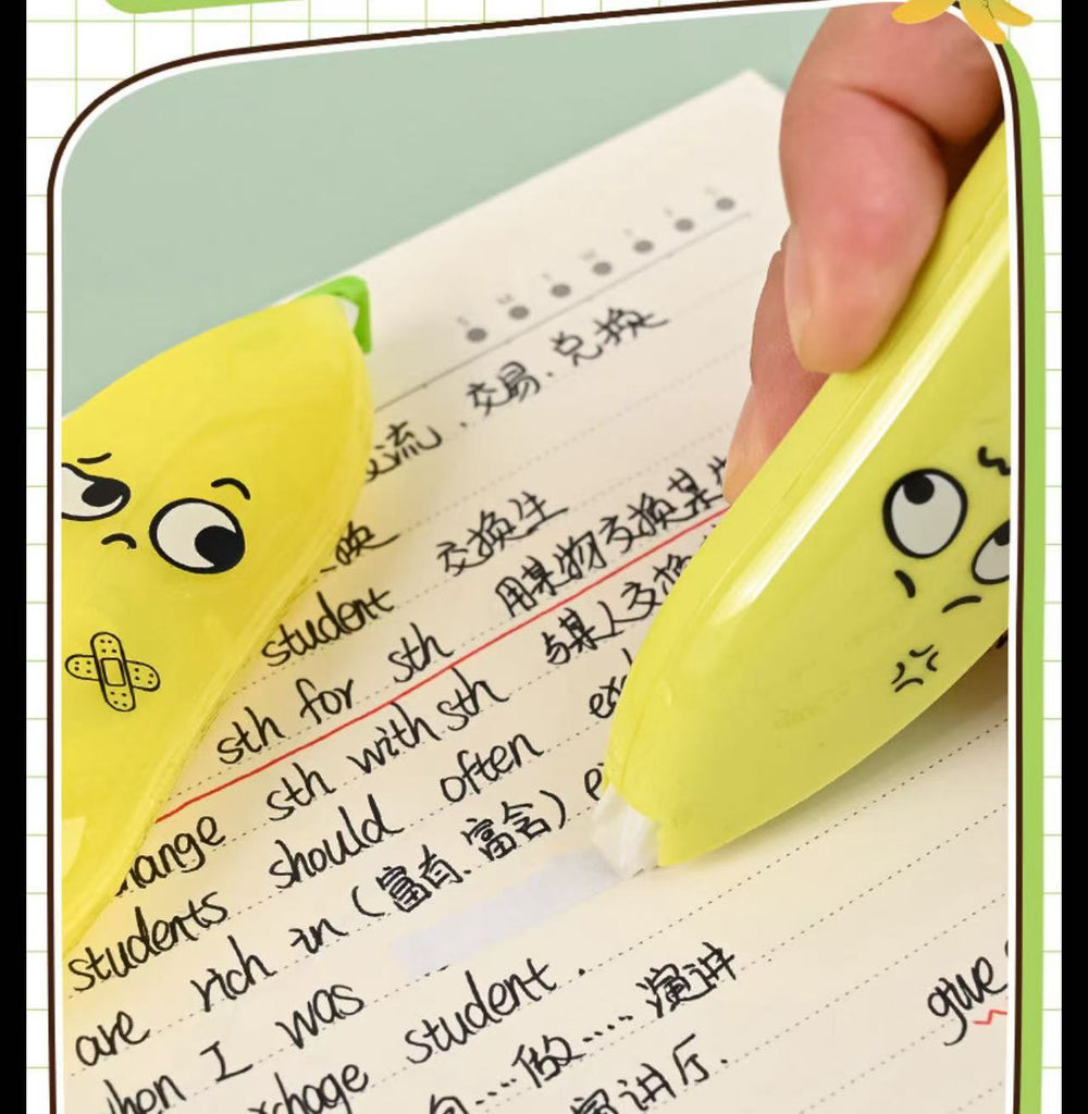 Stationery - Banana Correction Tape 5mm*6m Assorted - Goodie Goodie