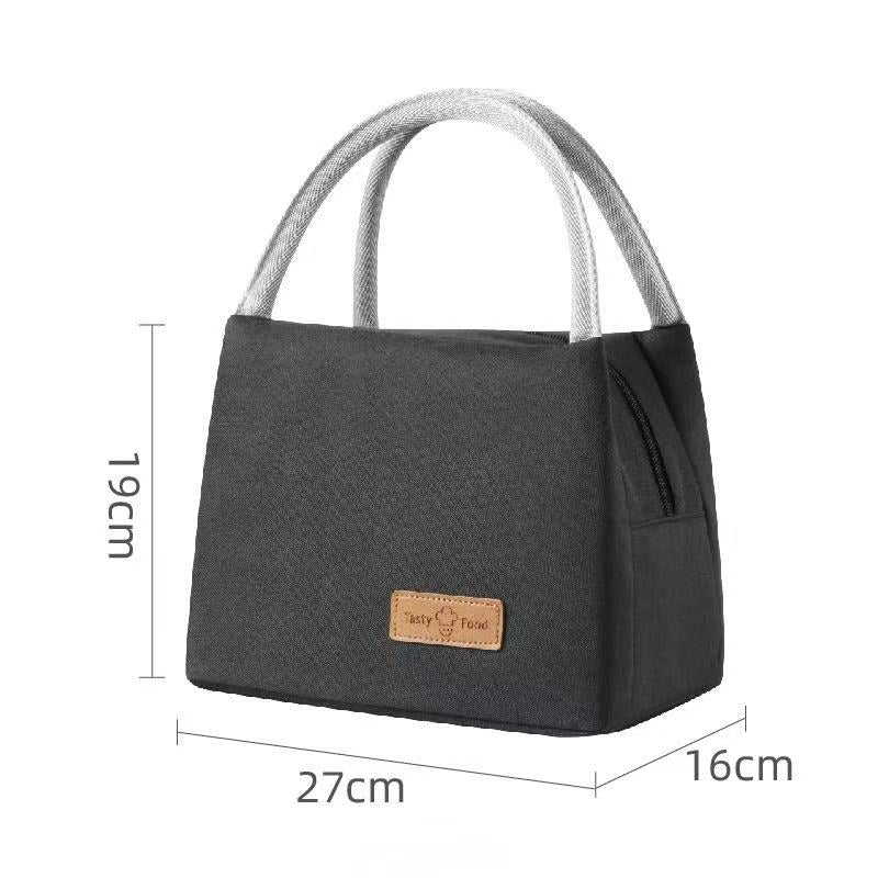 Insulated Lunch Box Bag 27x19x16cm - Black