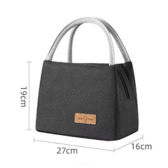 Insulated Lunch Box Bag 27x19x16cm - Black