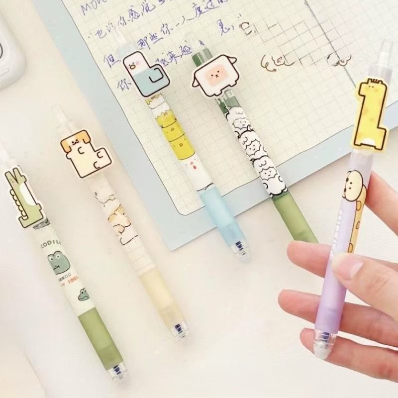 Animal Paradise Erasable Pen 0.5mm Blue Ink Assorted