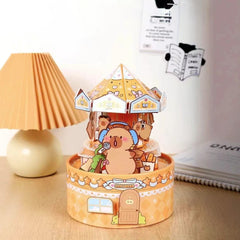 Whirling Capybara – 3D Puzzle Carousel Kit Assorted