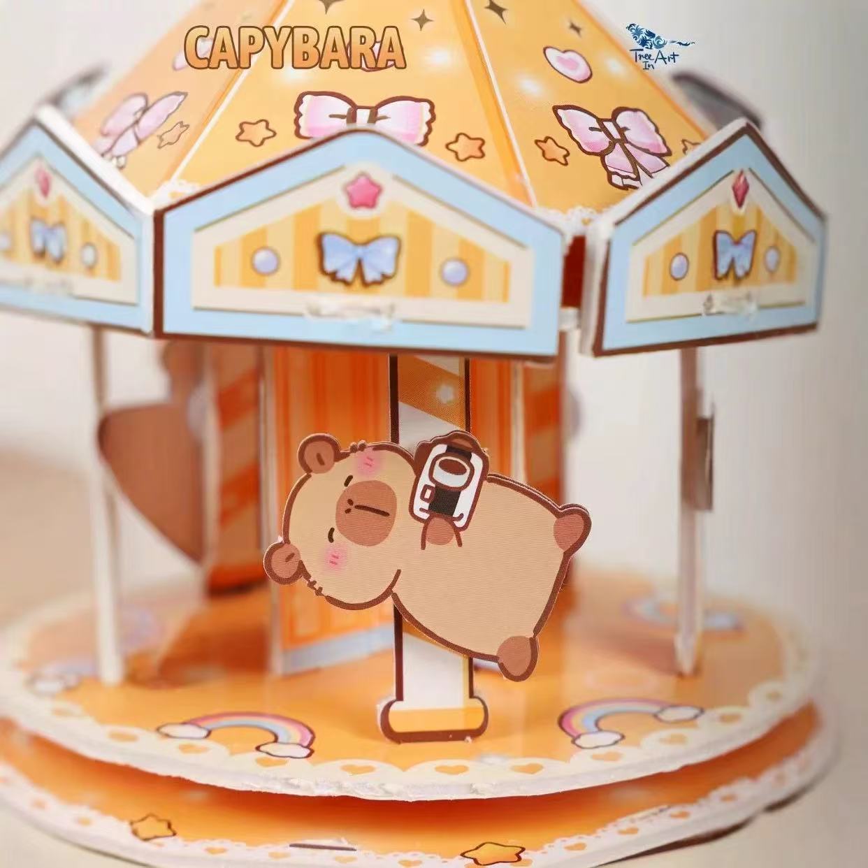 Whirling Capybara – 3D Puzzle Carousel Kit Assorted