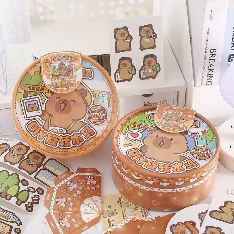 Whirling Capybara – 3D Puzzle Carousel Kit Assorted