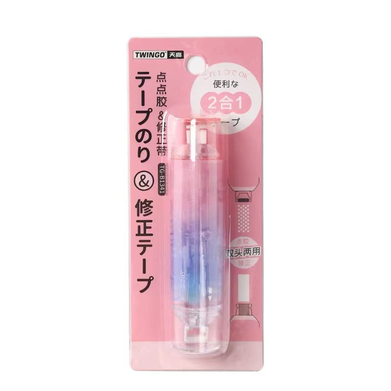 Stationery - Triangular 2-in-1 Correction Tape 5mmx4m & Glue Tape Roller 5mmx3m Assorted - Goodie Goodie