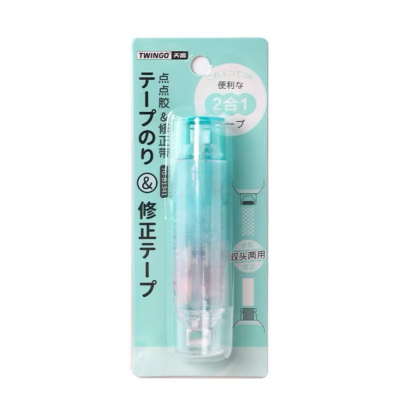 Stationery - Triangular 2-in-1 Correction Tape 5mmx4m & Glue Tape Roller 5mmx3m Assorted - Goodie Goodie